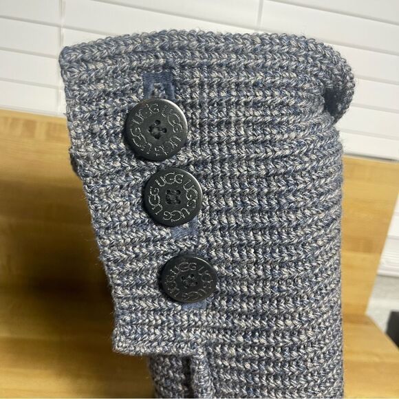 UGG Australia Women's Size 6 US Cardy Classic Knit Tall Navy Sweater Boots 5819 - Picture 5 of 9